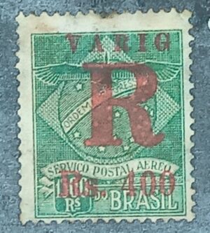 BRASIL- AÉREO- VARIG - SELO RHM #V04 - 1.3000rs - AVIAÇÃO - 1928