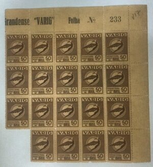 BRASIL- AÉREO - VARIG - SELO RHM #V17 - 50rs - AVIAÇÃO - 1931
