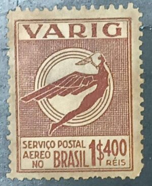 BRASIL- AÉREO- VARIG - SELO RHM #V23 - 1.400rs - AVIAÇÃO - 1931