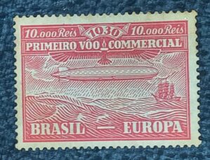 BRASIL- AÉREO- ZEPELLIN - SELO RHM #Z02- 10.000rs - AVIAÇÃO - 1930