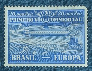 BRASIL- AÉREO- ZEPELLIN - SELO RHM #Z03- 20.000rs - AVIAÇÃO - 1930