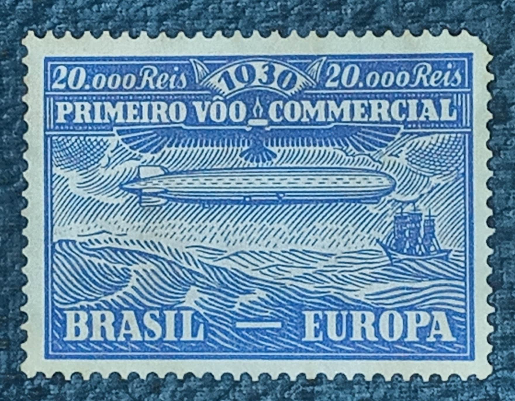 | Casa do Colecionador BRASIL- AÉREO- ZEPELLIN - SELO RHM #Z03- 20.000rs - AVIAÇÃO - 1930