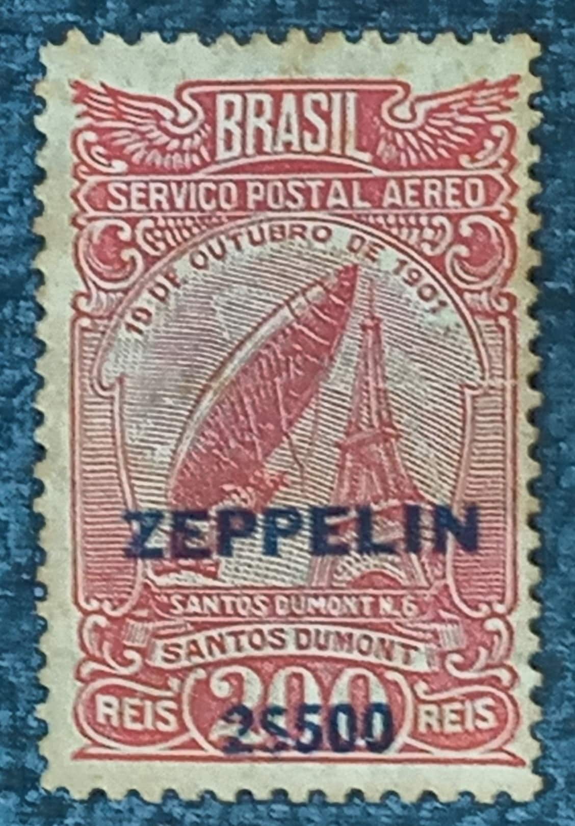 | Casa do Colecionador BRASIL- AÉREO- ZEPELLIN - SELO RHM #Z10- 2.500rs - AVIAÇÃO - 1931