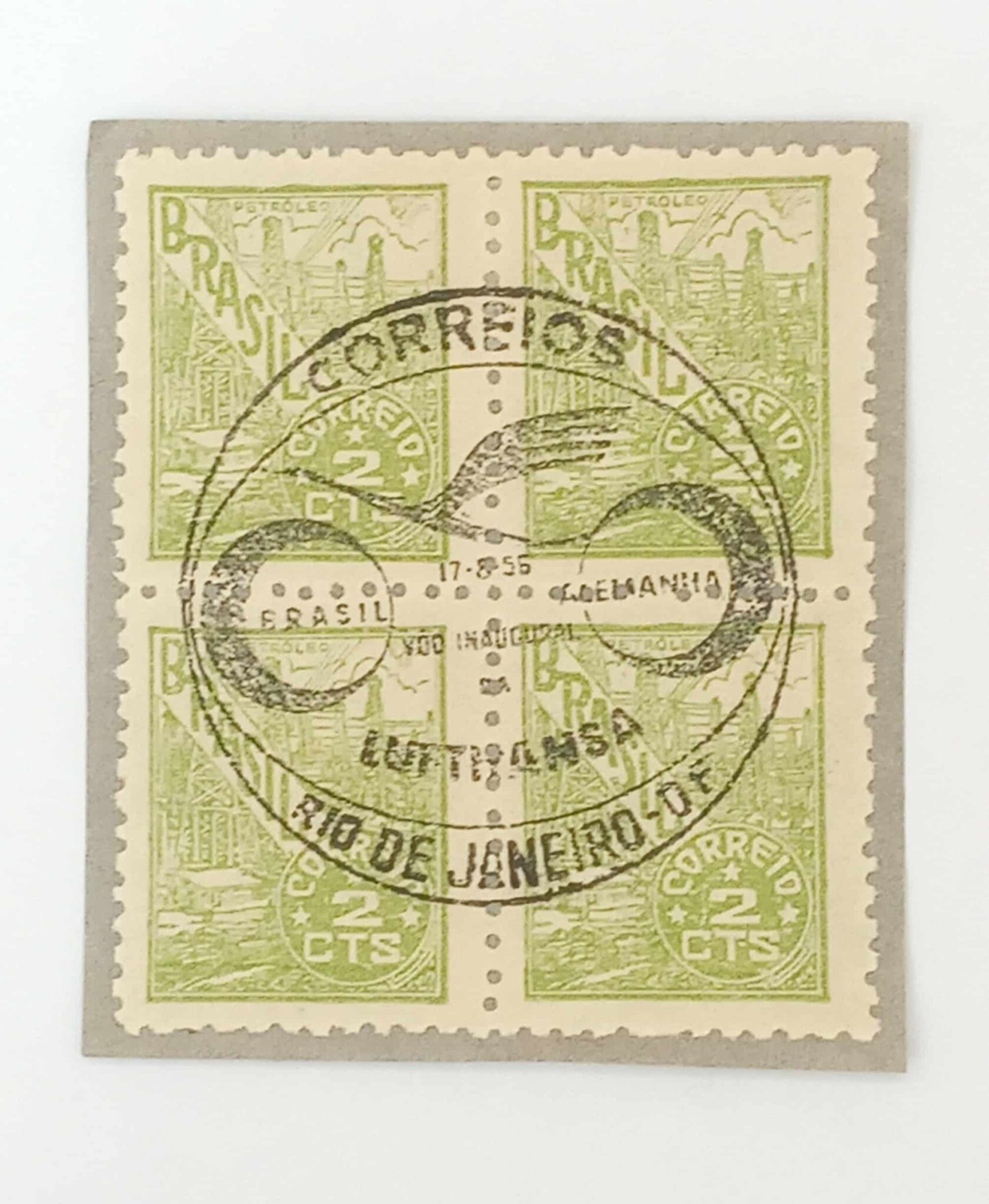 | Casa do Colecionador BRASIL- REPÚBLICA – AVIAÇÃO - QUADRA COMEMORATIVA LUFTANSA 1954