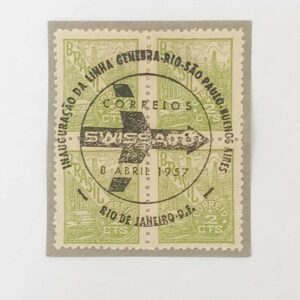 BRASIL- REPÚBLICA – AVIAÇÃO - QUADRA COMEMORATIVA - SWISSAIR 1957