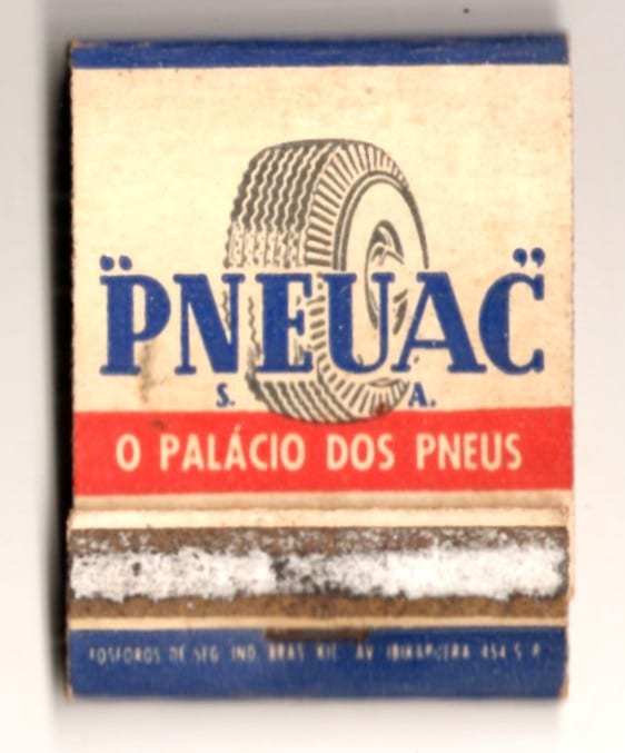 | Casa do Colecionador Caixa De Fosforos Pneuac Palacio dos Pneus - Anos 60 - Filuminismo