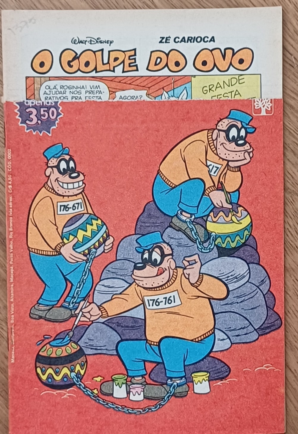 | Casa do Colecionador Gibi sem capa Zé carioca 1375 Ed Abril 1978 03. Golpe do ovo.