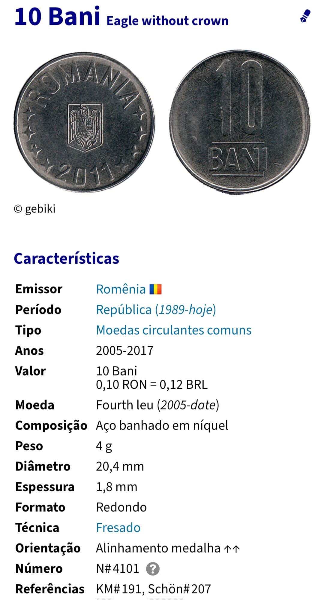| Casa do Colecionador Moedas do mundo Romênia Sku 2326