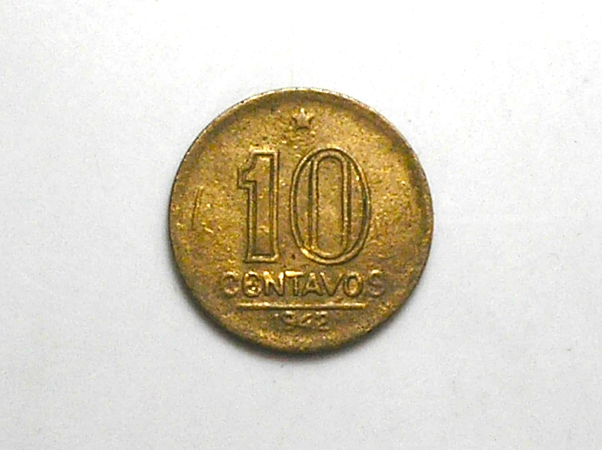 | Casa do Colecionador Peça bonita de 10 Centavos 1942 - Primeira da série - Sob - Getúlio