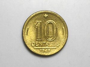 Peça bonita de 10 Centavos 1946 - Sob - Jose Bonifácio