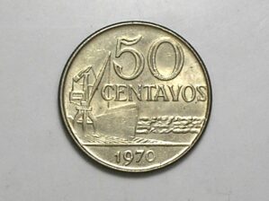 Peça bonita de 50 Centavos 1970 flor de cunho - Indio