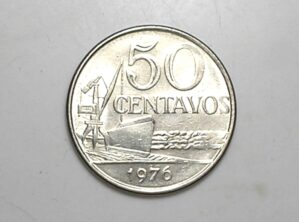 Peça bonita de 50 Centavos 1976 flor de cunho - Indio