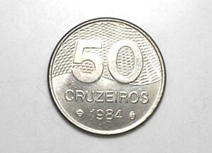 Peça bonita de 50 Cruzeiros 1984 flor de cunho - Indio