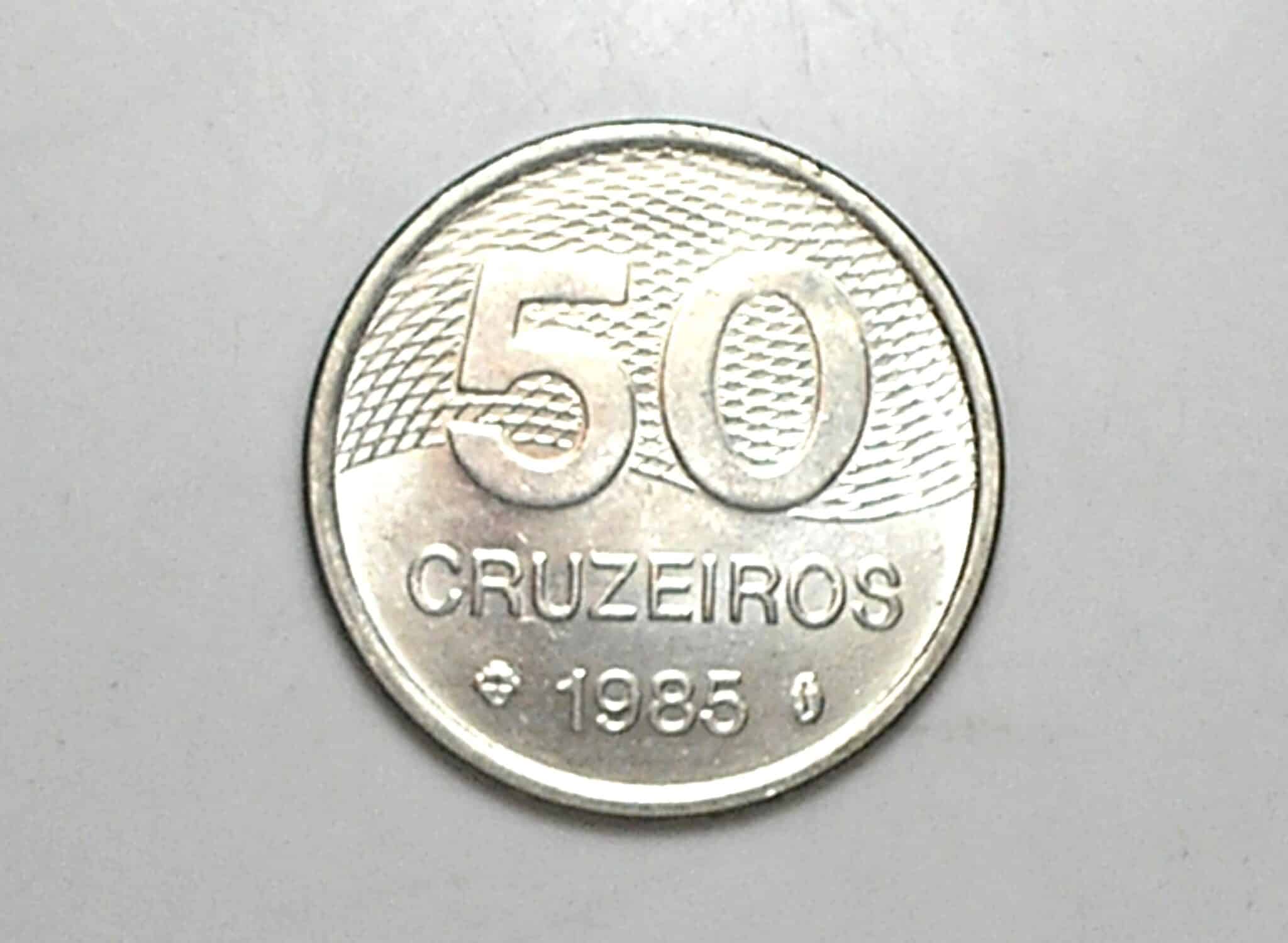 | Casa do Colecionador Peça bonita de 50 Cruzeiros 1985 flor de cunho - Indio