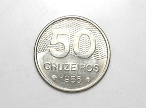Peça bonita de 50 Cruzeiros 1986 flor de cunho - Indio - Escassa