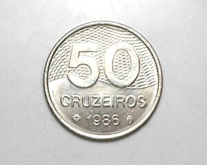 Peça bonita de 50 Cruzeiros 1986 flor de cunho - Indio - Escassa