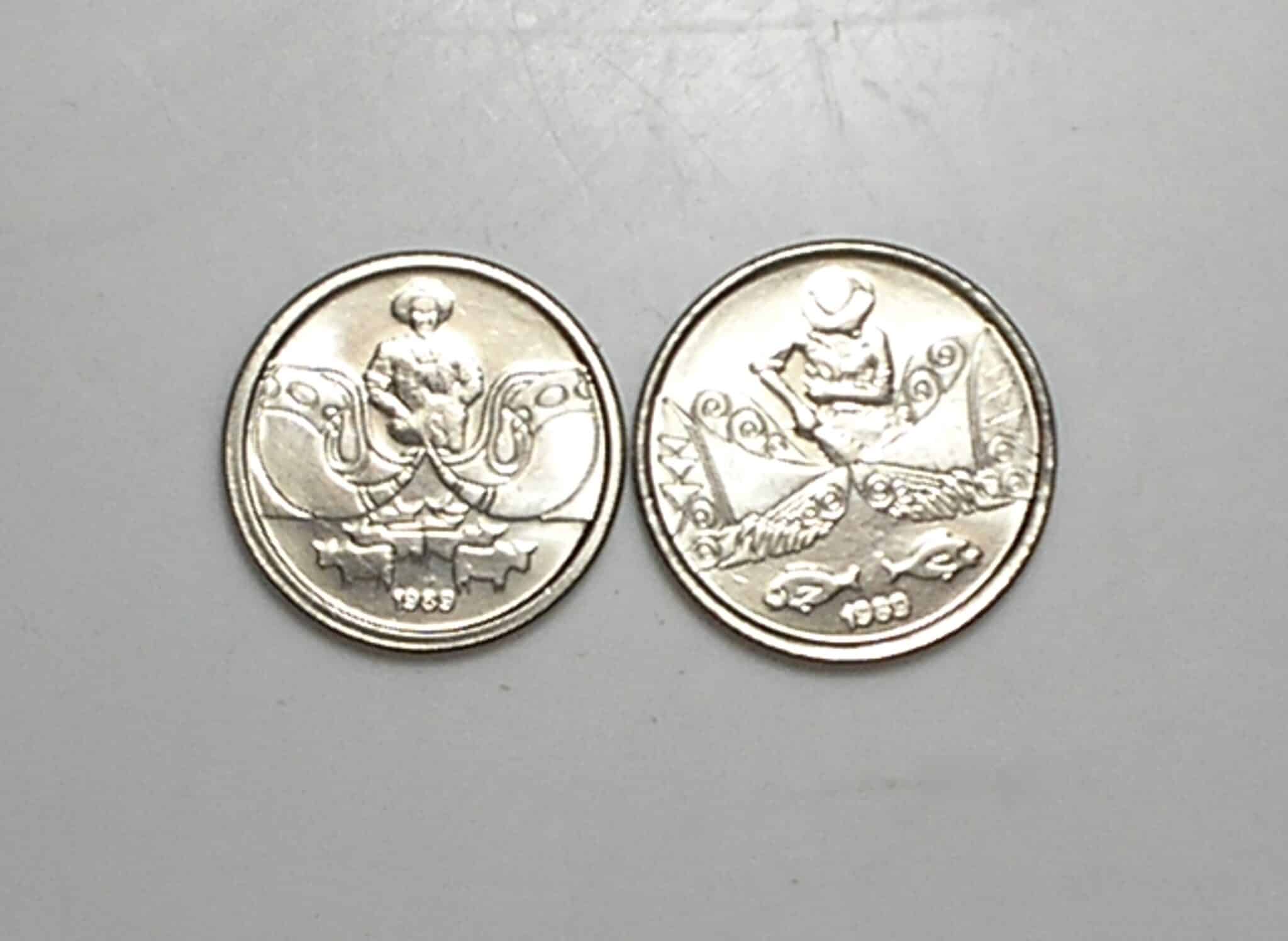 | Casa do Colecionador Peças bonitas de 1 e 5 Centavos 1989 flor de cunho