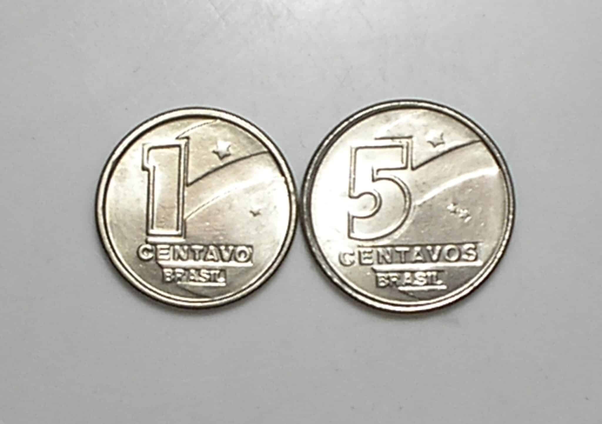 | Casa do Colecionador Peças bonitas de 1 e 5 Centavos 1989 flor de cunho
