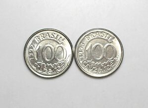 Peças bonitas de 100 Cruzeiros 1992 e 1993 flor de cunho - Peixe boi