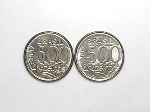 Peças bonitas de 500 Cruzeiros 1992 e 1993 flor de cunho - Tartaruga Marinha