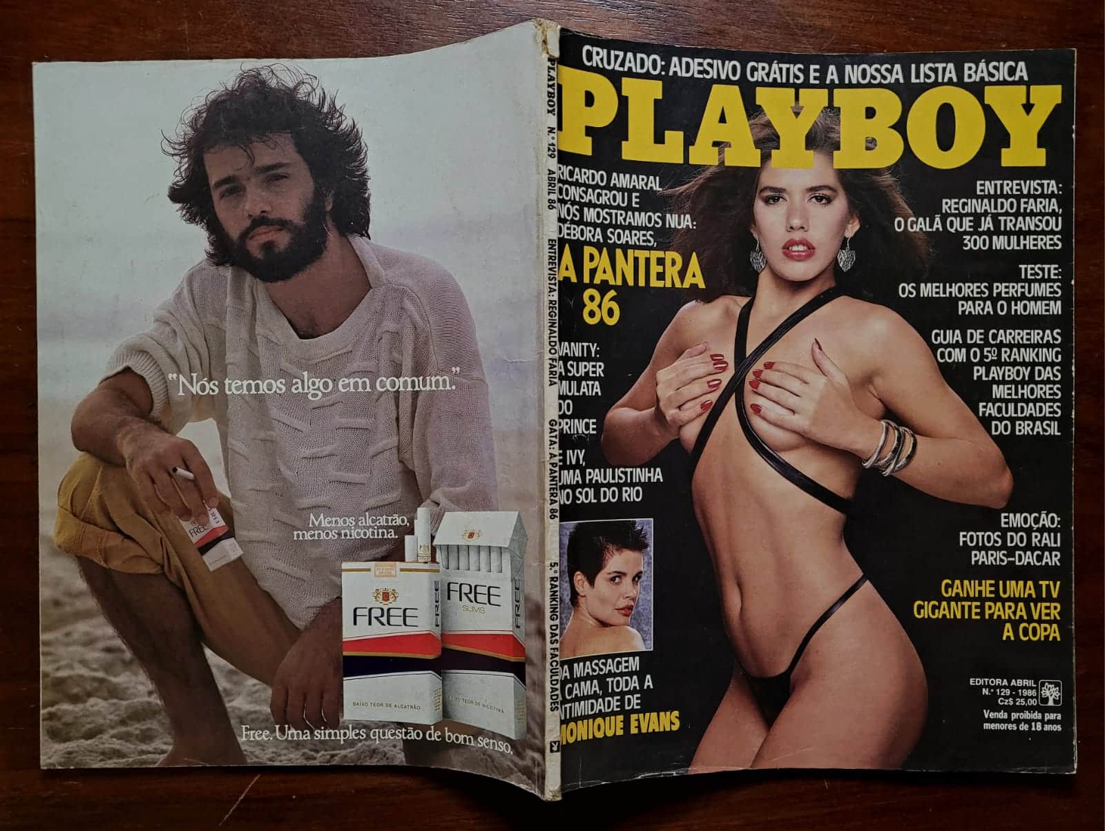 | Casa do Colecionador Playboy Nº 129 - Débora Soares “A Pantera 86” | Pôster incluso | Abril de 1986