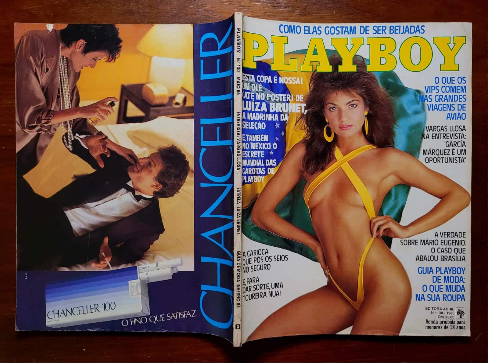 | Casa do Colecionador Playboy Nº 130 (Maio/1986) Luíza Brunet – Madrinha da Seleção Brasileira – Pôster Especial