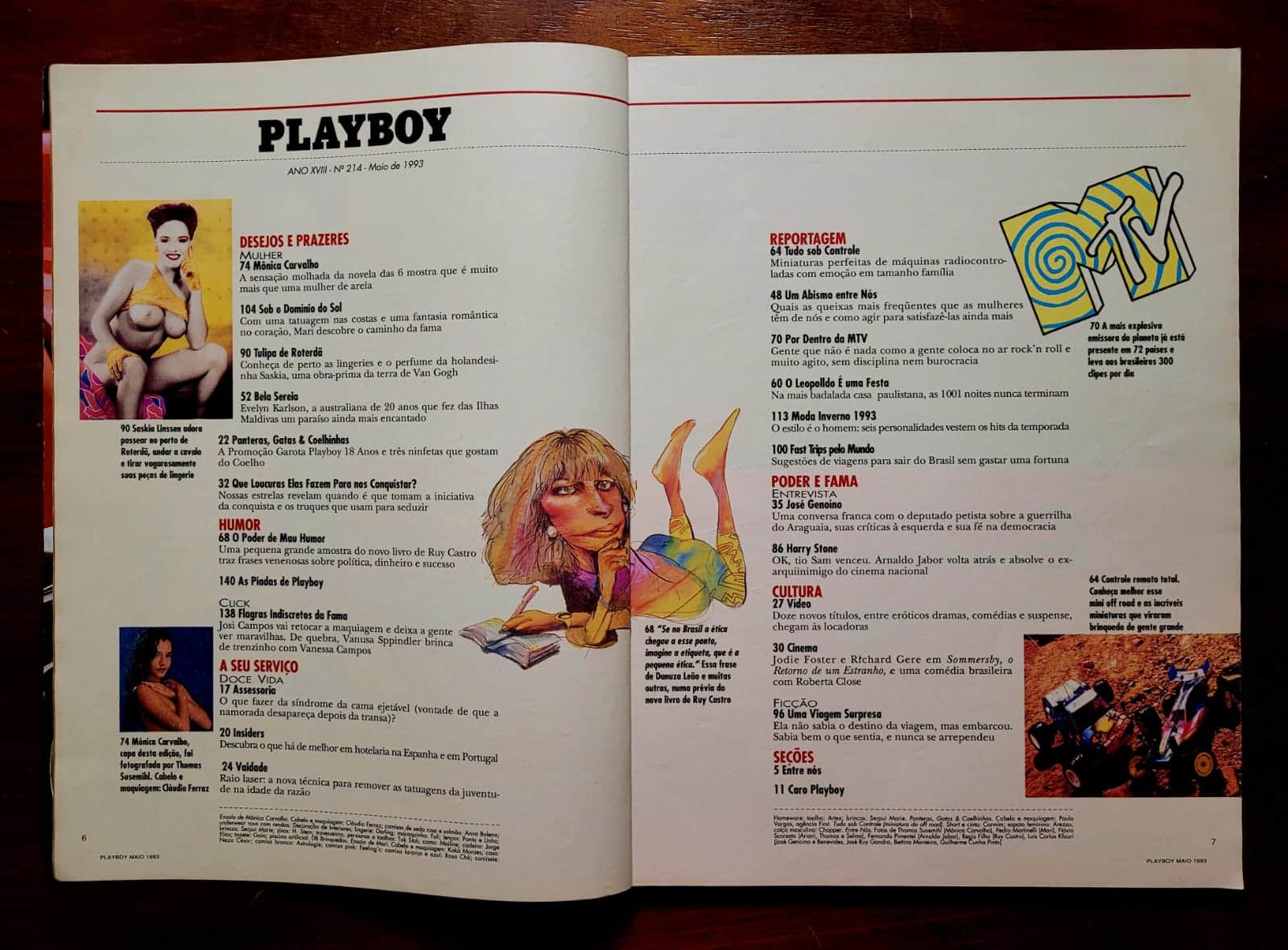 | Casa do Colecionador Playboy Nº 214 - Mônica Carvalho | Maio/1993 | Revista com Pôster e encarte de Pesquisa Internacional de Sexo