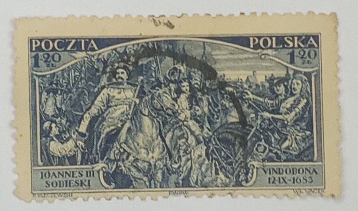 | Casa do Colecionador POLONIA - 250º ANIVERSÁRIO - selo stamp scott #278 1,20z - LIBERTAÇÃO DE VIENA - 1933