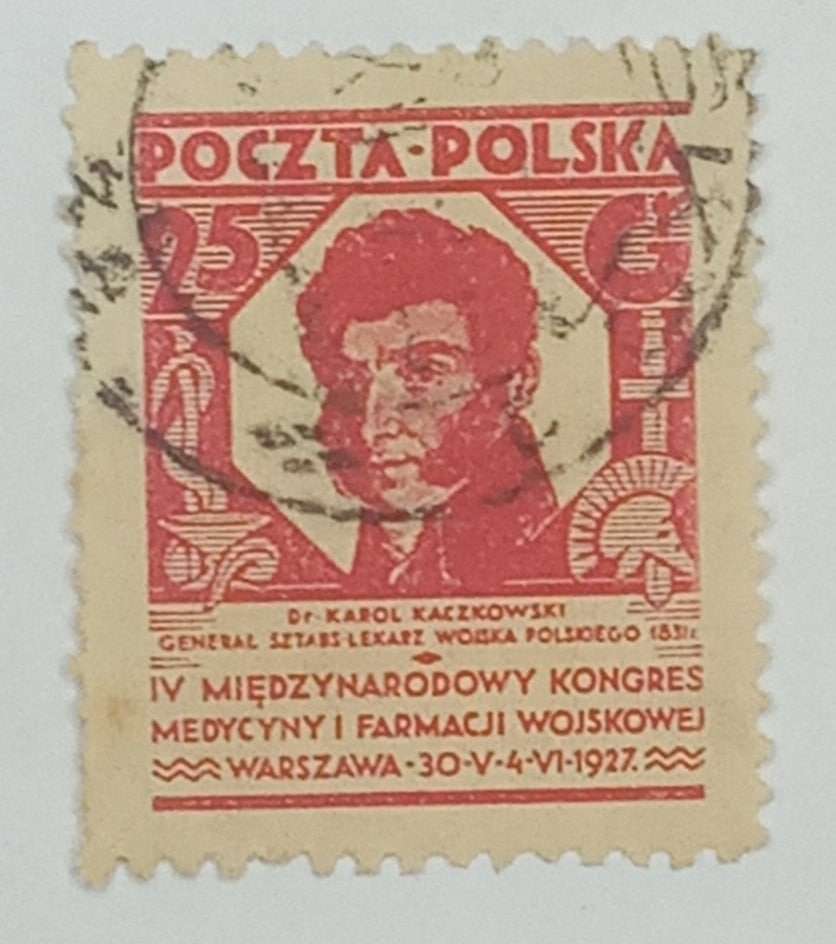 | Casa do Colecionador POLONIA - 4º CONGRESSO DE MEDICINA MILITAR - selo stamp scott #247 - 25g - VARSÓVIA - 1927