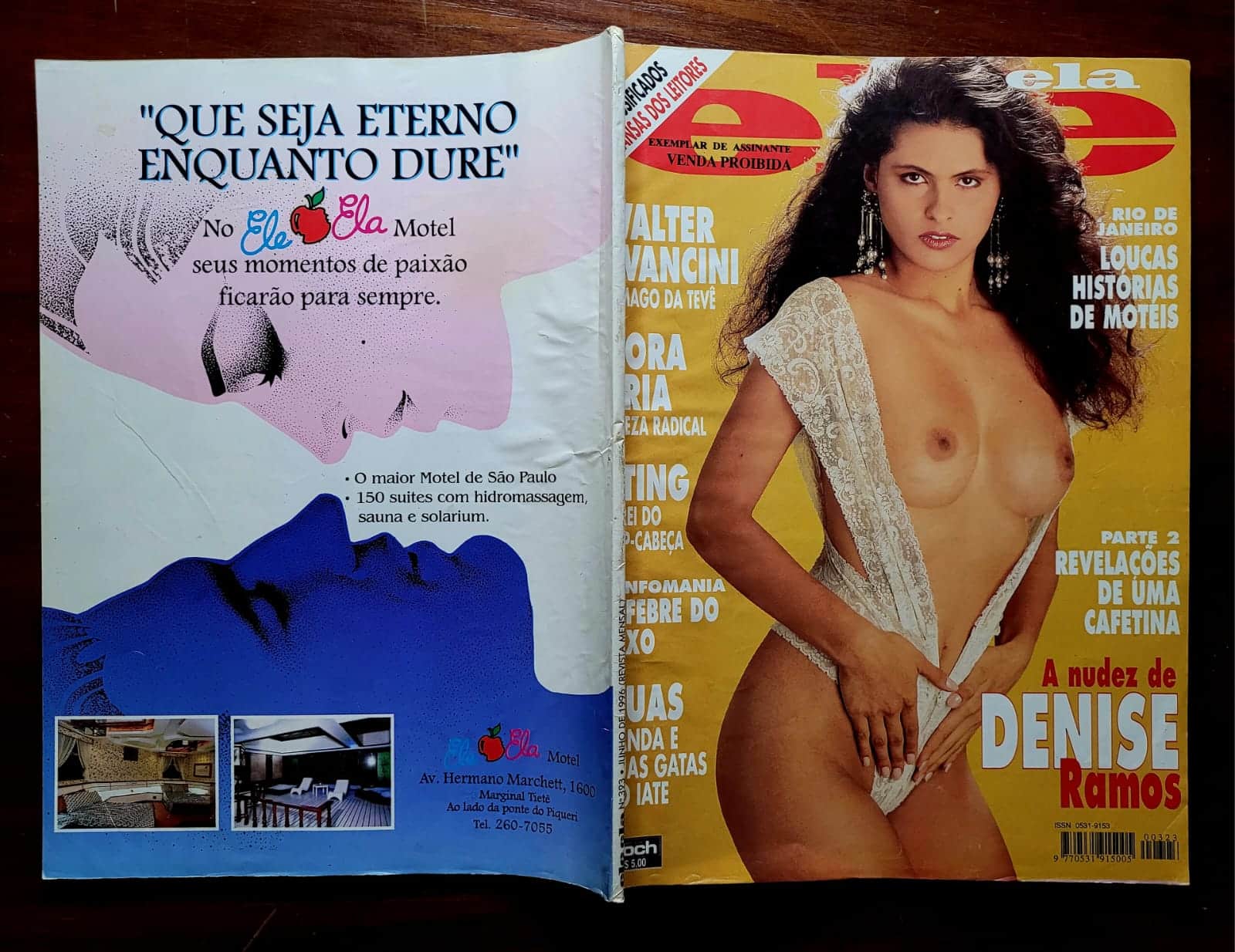 | Casa do Colecionador Revista Ele Ela Nº 323 (Junho/1996) Capa Denise Ramos | Pôster Incluso | Walter Avancini • Dora Bria