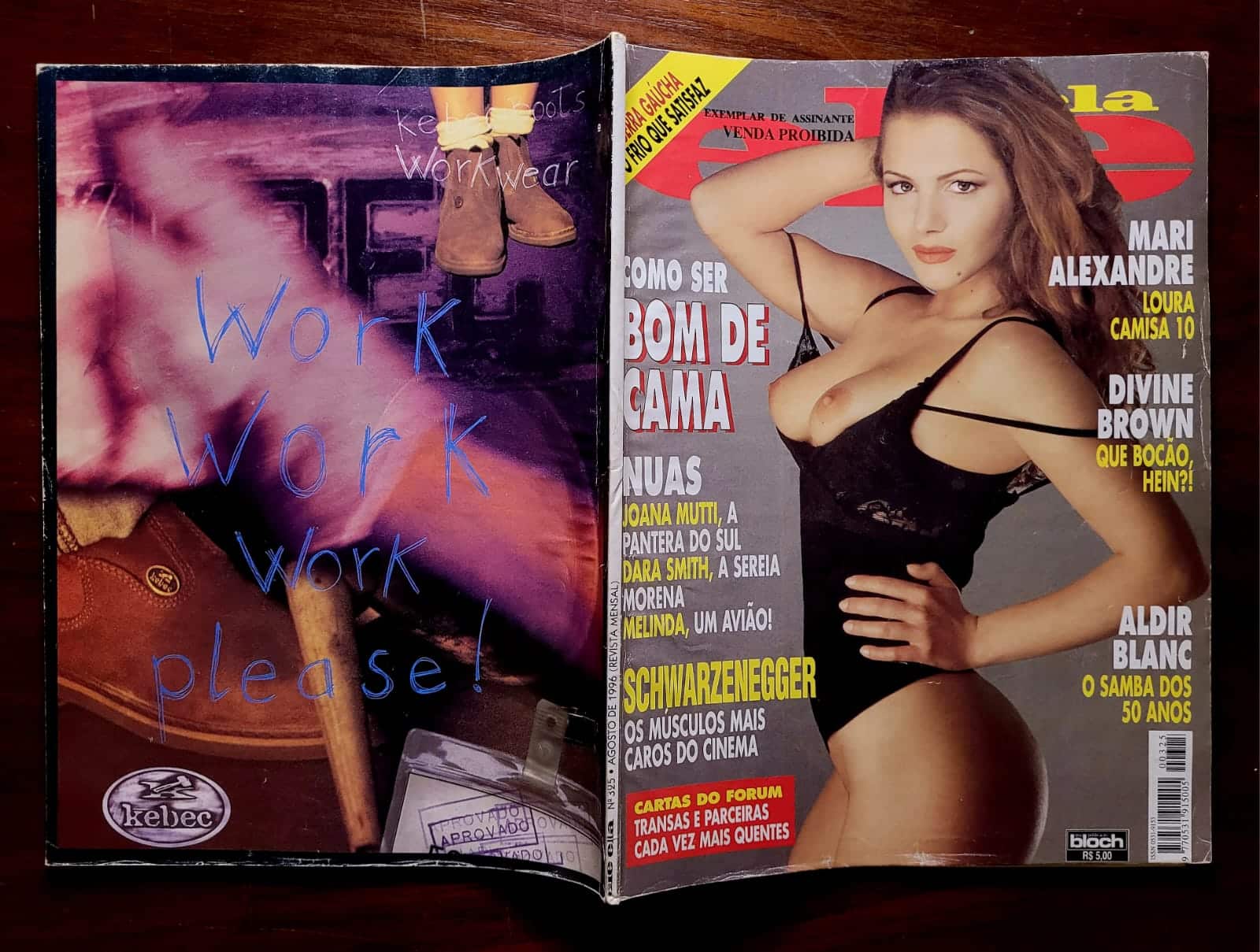 | Casa do Colecionador Revista Ele Ela Nº 325 (Agosto/1996) Capa Joana Mutti | Pôster Incluso | Mari Alexandre • Schwarzenegger