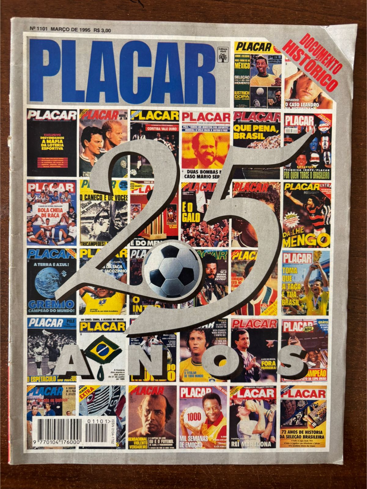 | Casa do Colecionador Revista Placar N 1101 - placas 25 anos - marco de 1995