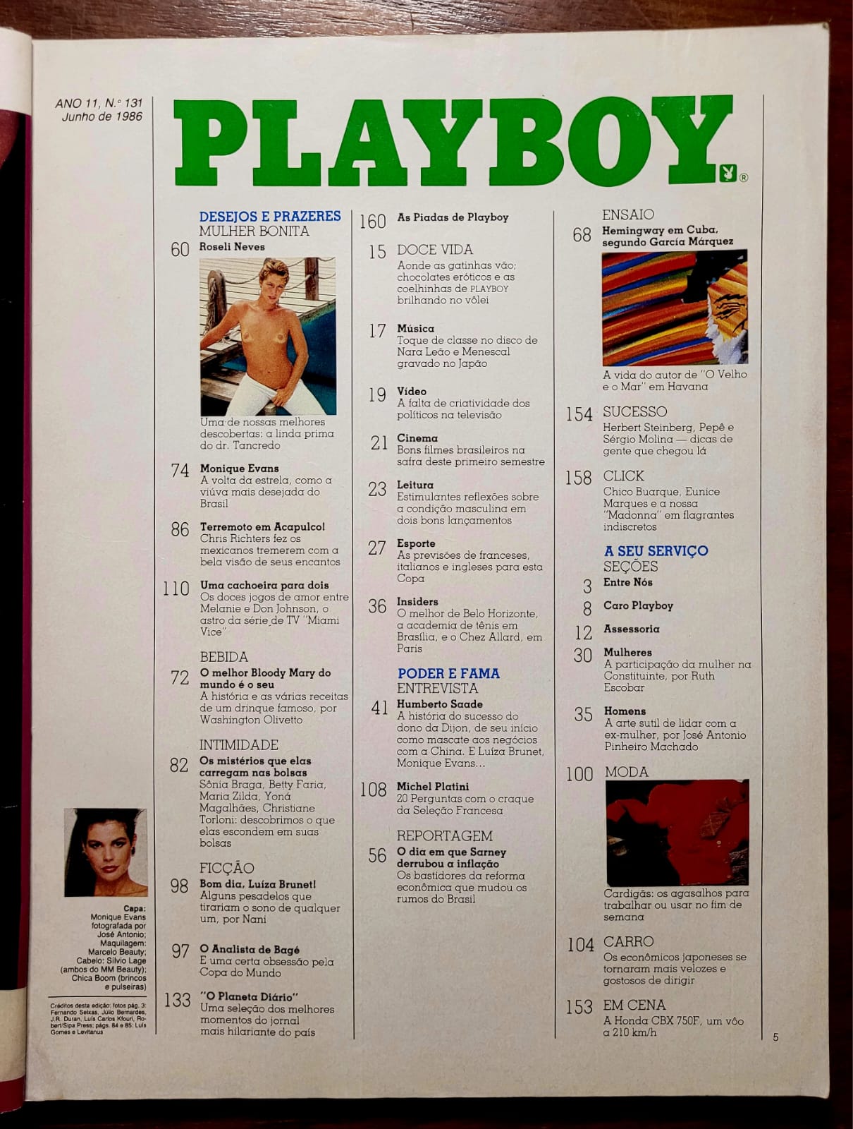 | Casa do Colecionador Revista Playboy Nº 131 - Monique Evans + Poster Chris Richters | Junho 1986