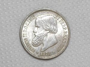 1.000 Réis - 1878 / Império / Cabeça de Petrus 2º / Sob/Flor Brilho original do cunheo / Prata / Cod.Alb
