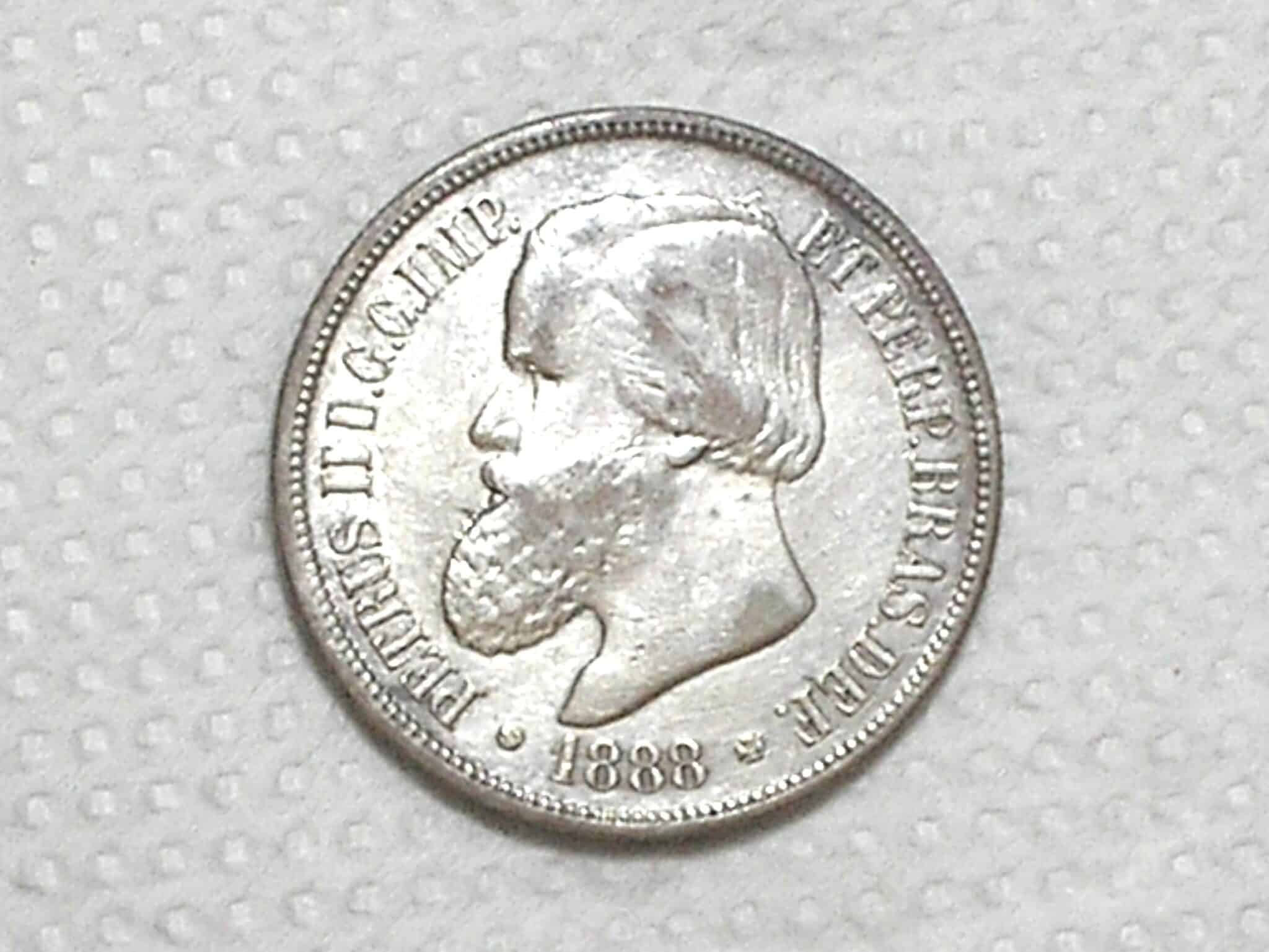 | Casa do Colecionador 1.000 Réis - 1888 / Império / Barba com Espinhos / Cabeça de Petrus 2º / Soberba / Prata / Cod.Alb