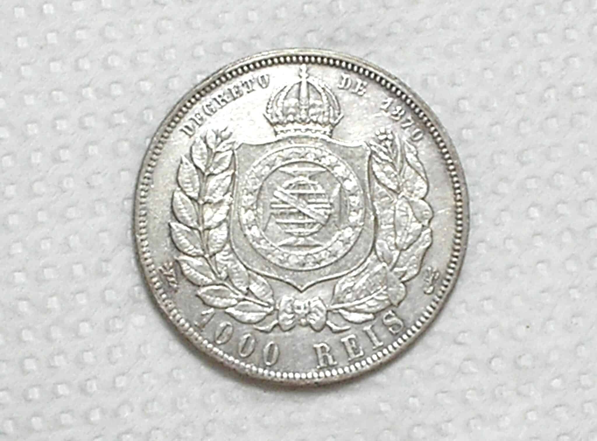 | Casa do Colecionador 1.000 Réis - 1888 / Império / Barba com Espinhos / Cabeça de Petrus 2º / Soberba / Prata / Cod.Alb