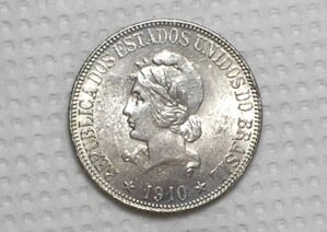1.000 Réis - 1910 / Flor de Cunho - Brilho Original / República / Prata / Cod.Alb