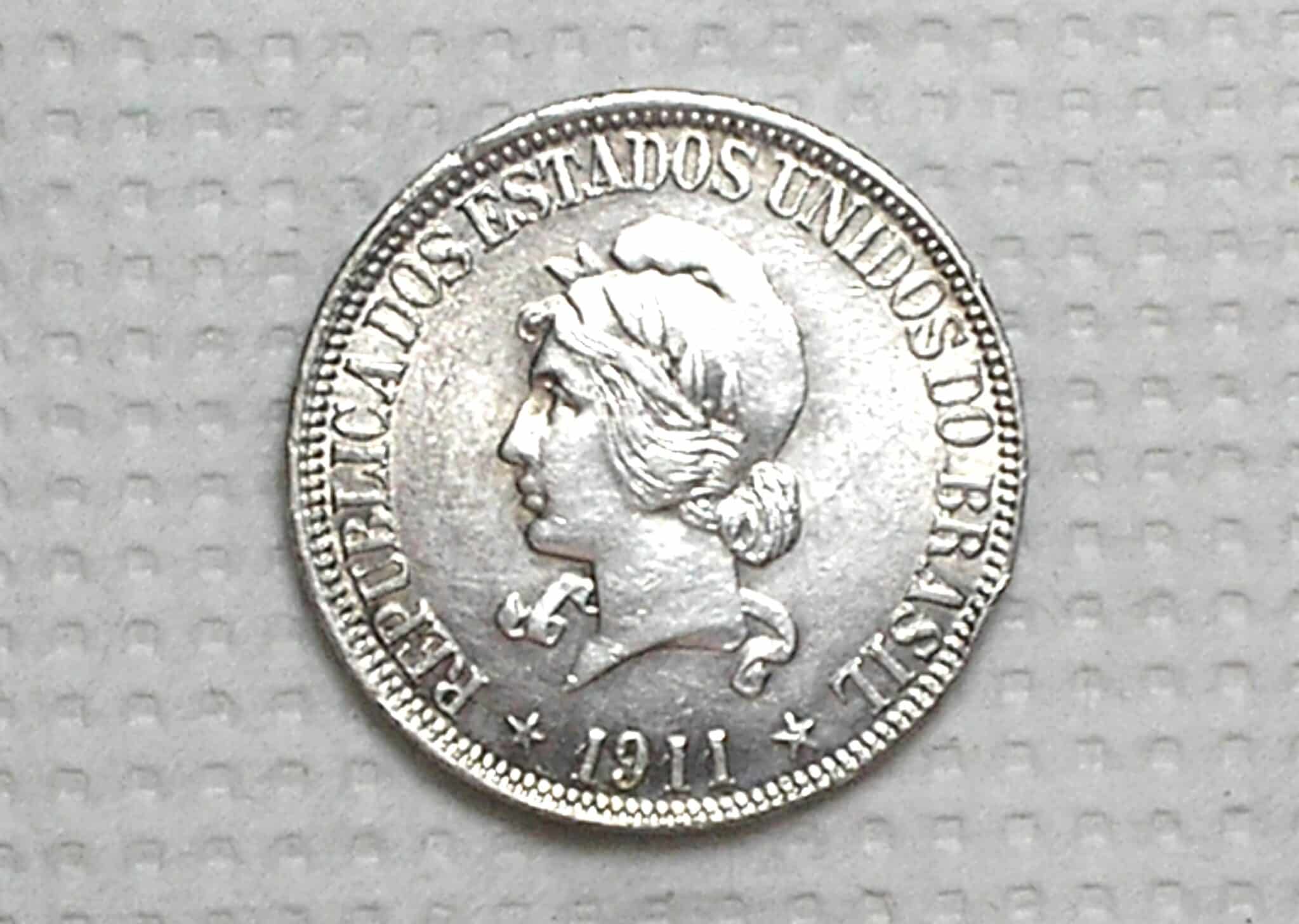 | Casa do Colecionador 1.000 Réis - 1911 / Sob/Fc / República / Prata / Cod.Alb