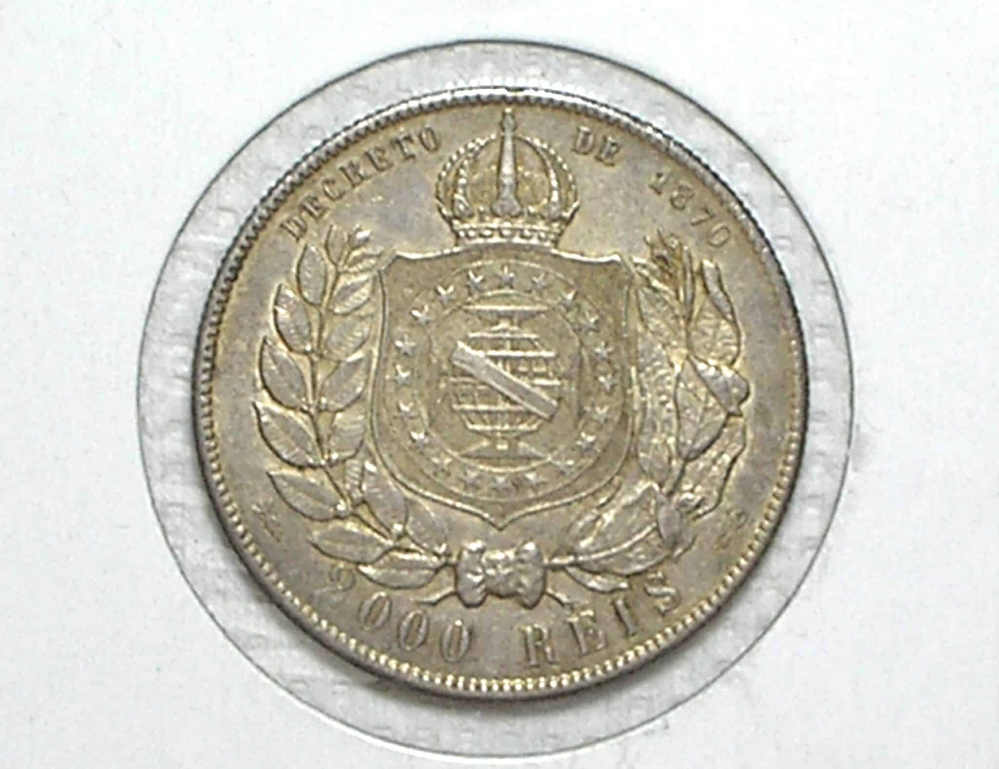 | Casa do Colecionador 2.000 Réis - 1889 / Data - Algarismos Juntos / Império / Mbc/Sob / Prata / Cod.Alb - Imagem 2