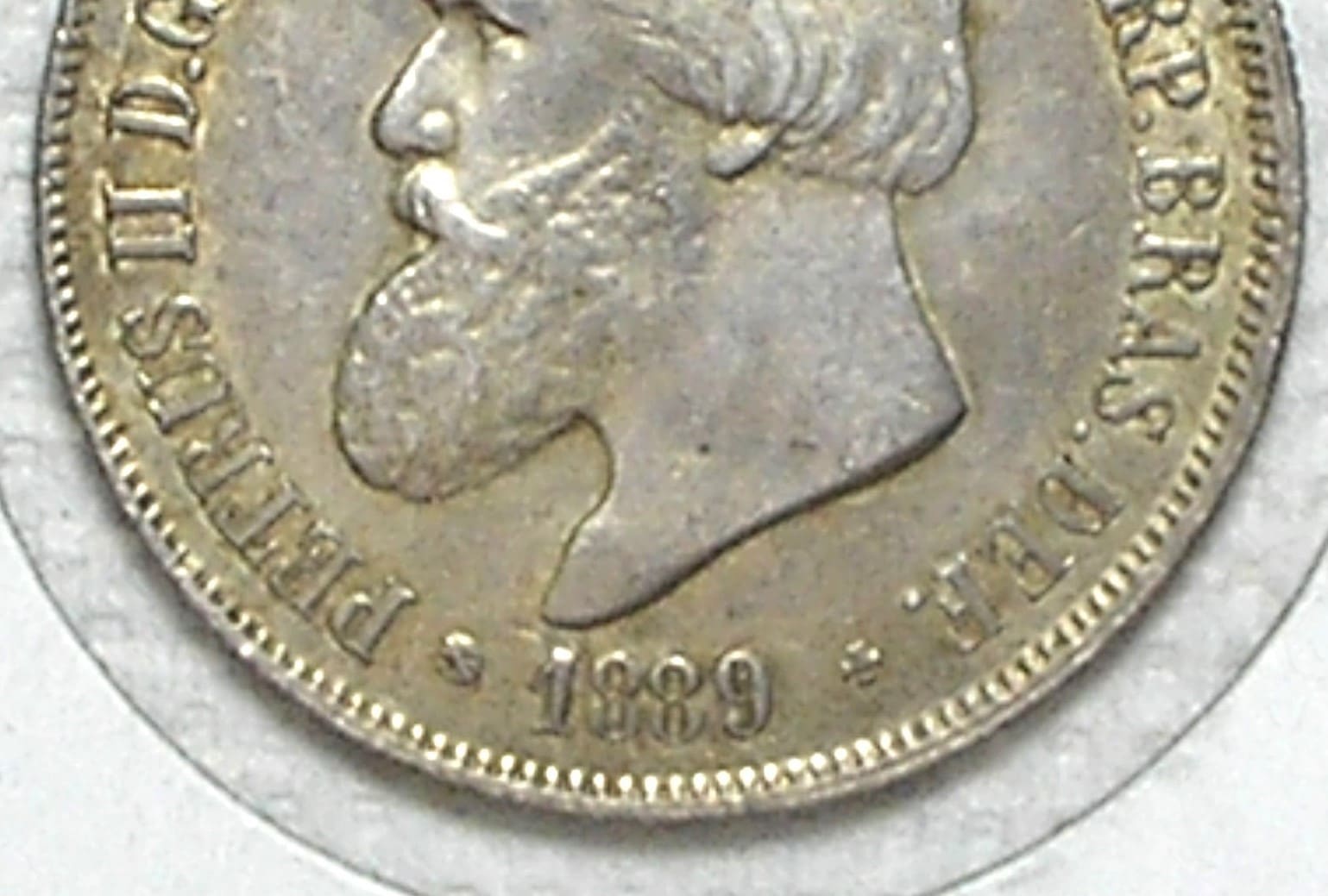 | Casa do Colecionador 2.000 Réis - 1889 / Data - Algarismos Juntos / Império / Mbc/Sob / Prata / Cod.Alb - Imagem 3