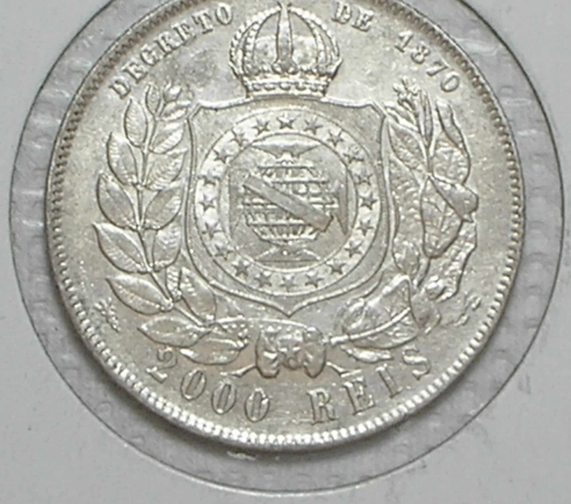 | Casa do Colecionador 2.000 Réis - 1889 / Galho de café Solto / Império / Sob/Flor de Cunho / Prata / Cod.Alb