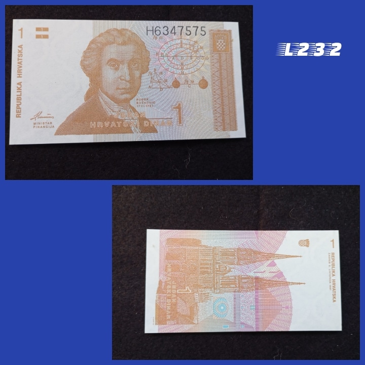 | Casa do Colecionador Cédula Croácia 1 Dinar 1991 L232