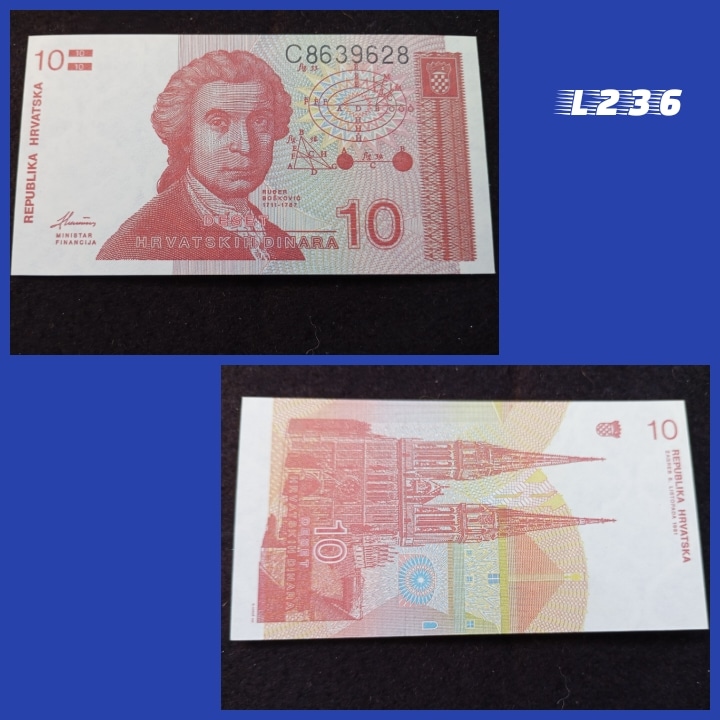 | Casa do Colecionador Cédula Croácia 10 Dinar 1991 L236