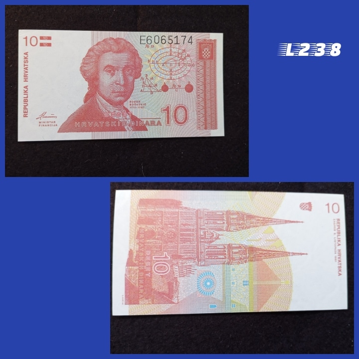 | Casa do Colecionador Cédula Croácia 10 Dinar 1991 L238