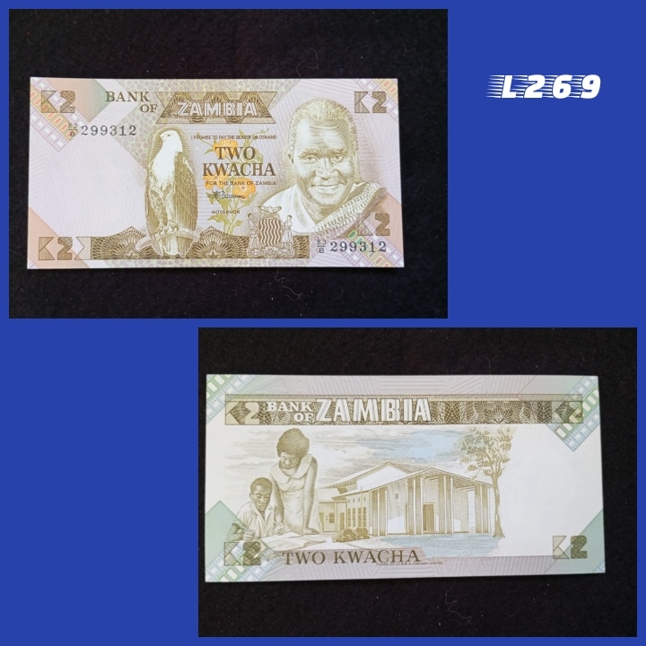 | Casa do Colecionador Cédula Zâmbia 2 Kwacha 1986 L269
