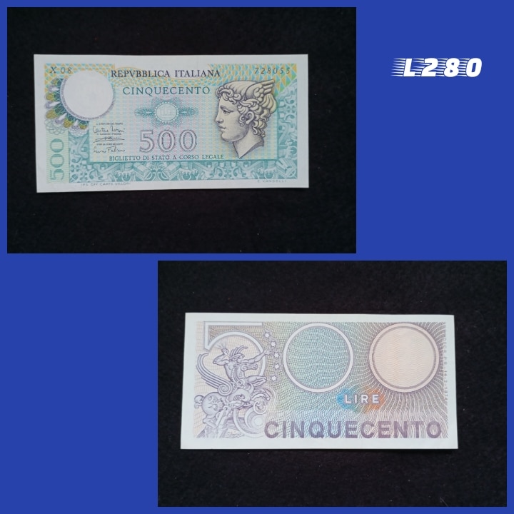 | Casa do Colecionador Cédula Itália 500 Liras 1974 L280