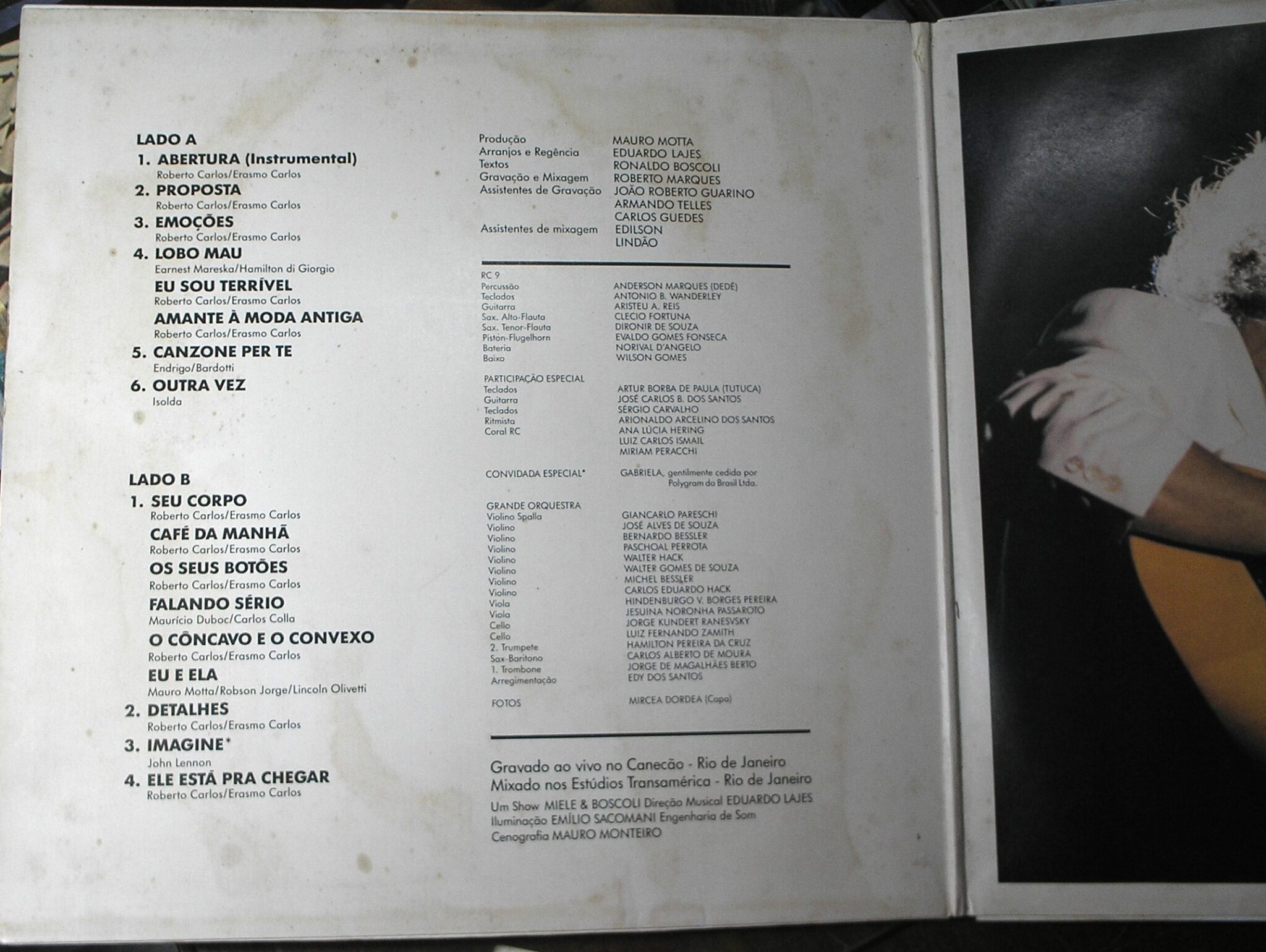 | Casa do Colecionador Álbum Vinil Disco "Roberto Carlos "-Abertura instrumental - Proposta / - Parada 1988 (Grandes Sucessos / CBS / Em excelente estado de conservação
