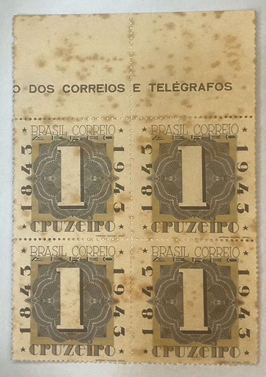| Casa do Colecionador BRASIL- CORREIO AÉREO - SELO RHM #A48 - Cr$ 1,00 - AVIAÇÃO - 1943
