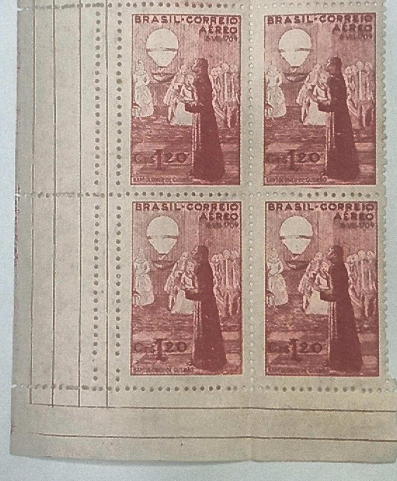 | Casa do Colecionador BRASIL- CORREIO AÉREO - SELO RHM #A57 - Cr$ 1,20 - AVIAÇÃO - 1944