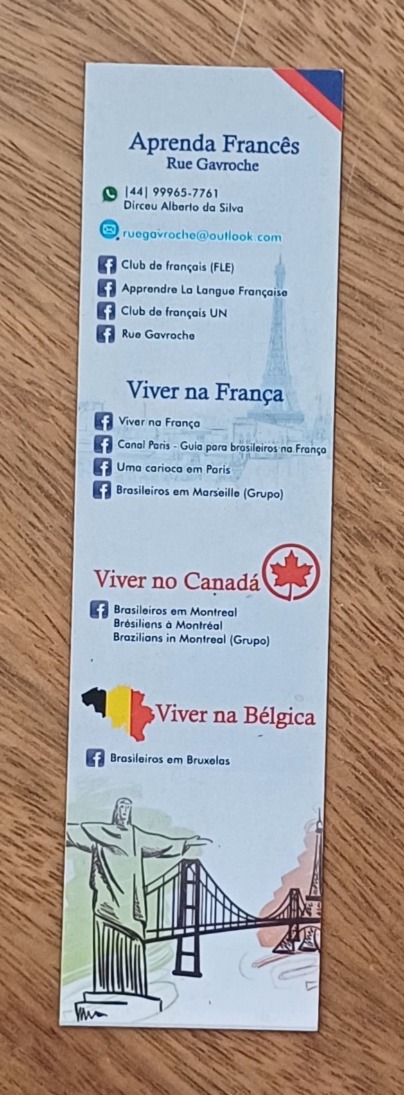 | Casa do Colecionador Cartão Marca paginas Aprenda francês.